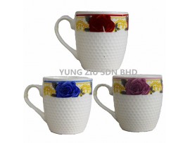 1#EMBOSSED CERAMIC CUP 7.5*8CM 